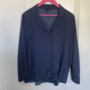 Ann Taylor Factory‎ Long Sleeve Button Up with tie front